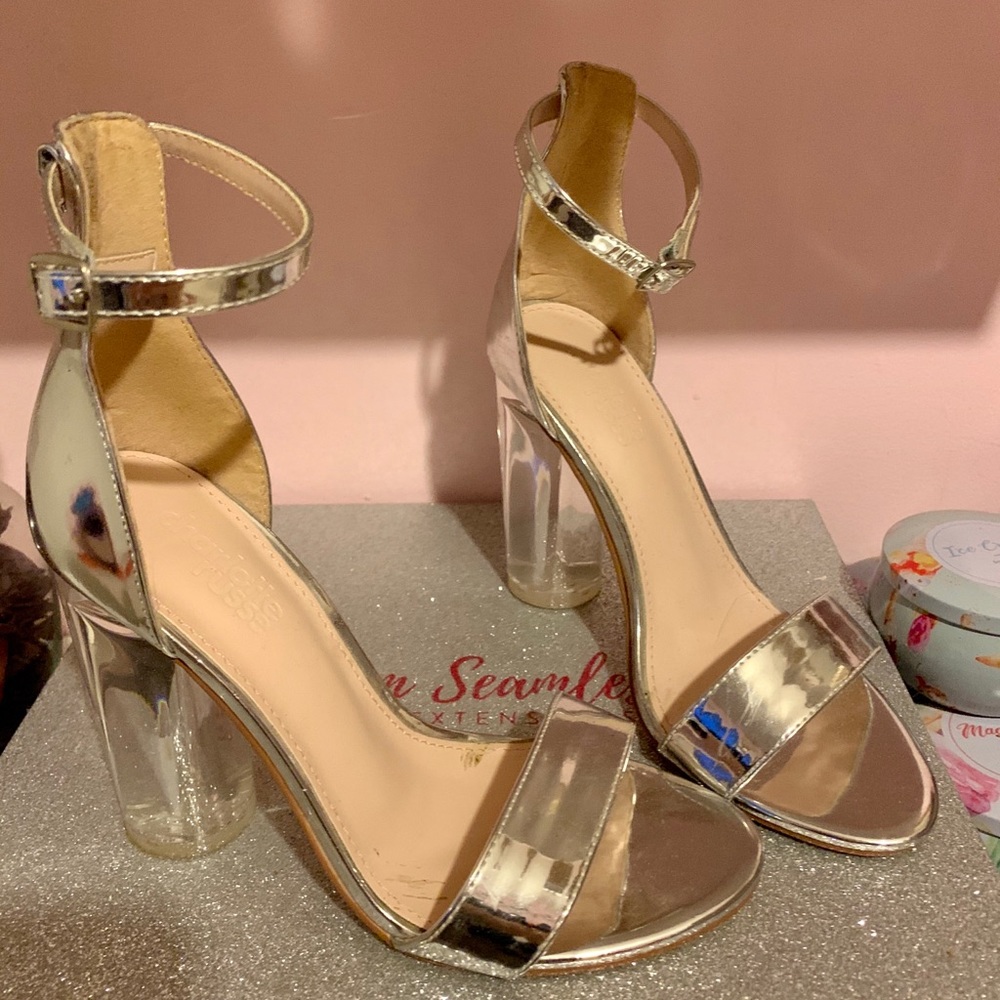 Charlotte Russe Silver Cinderella Heels